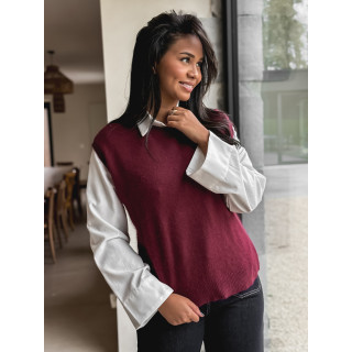 Pull sans manches Catherina - Bordeaux