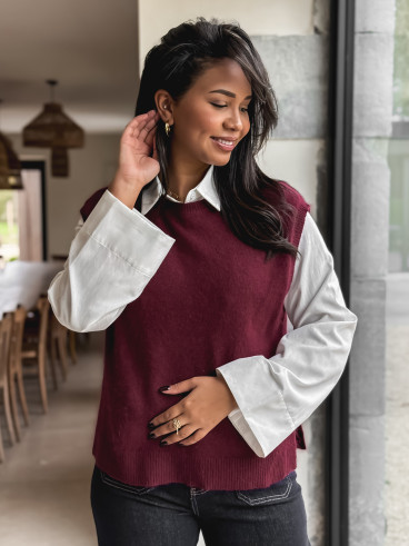 Pull sans manches Catherina - Bordeaux Pull sans manches Catherina - Bordeaux