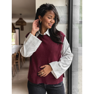 Pull sans manches Catherina - Bordeaux