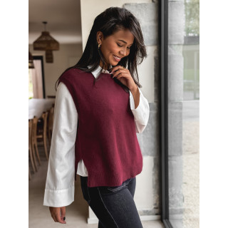 Pull sans manches Catherina - Bordeaux