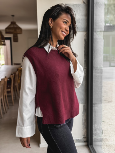 Pull sans manches Catherina - Bordeaux Pull sans manches Catherina - Bordeaux
