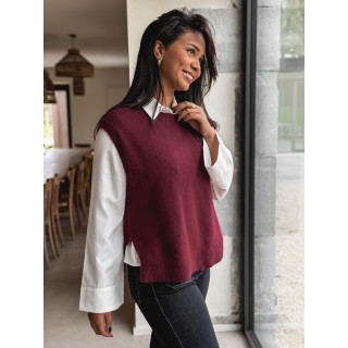 Pull sans manches Catherina - Bordeaux