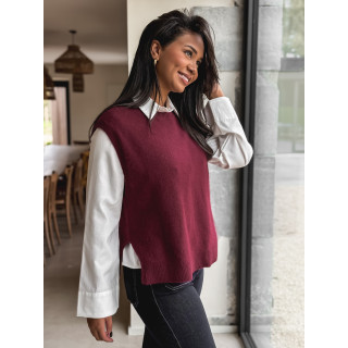 Pull sans manches Catherina - Bordeaux