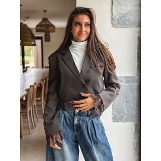 Blazer court Isoline - Chocolat