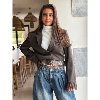 Blazer court Isoline - Chocolat