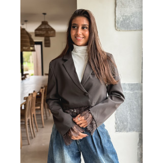 Blazer court Isoline - Chocolat