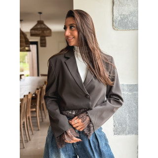 Blazer court Isoline - Chocolat