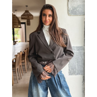 Blazer court Isoline - Chocolat