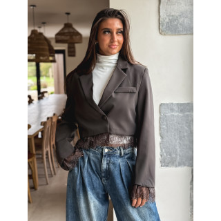 Blazer court Isoline - Chocolat