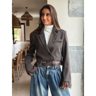 Blazer court Isoline - Chocolat