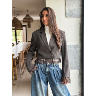 Blazer court Isoline - Chocolat