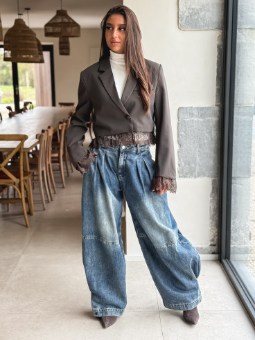 Blazer court Isoline - Chocolat