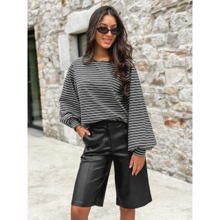 Pull ligné Élanora - Gris/Blanc