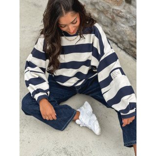 Pull ligné Esméa - Bleu marine/Ecru
