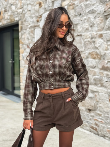 Chemise à carreaux Isaure - Chocolat