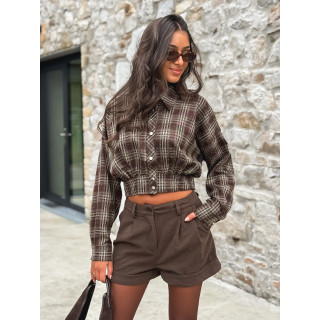 Chemise à carreaux Isaure - Chocolat