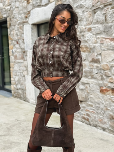 Chemise à carreaux Isaure - Chocolat