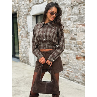 Chemise à carreaux Isaure - Chocolat