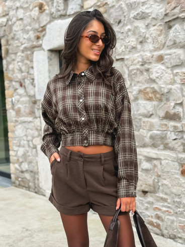 Chemise à carreaux Isaure - Chocolat
