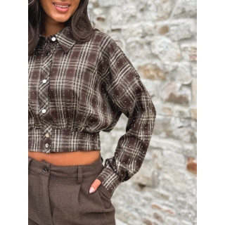 Chemise à carreaux Isaure - Chocolat