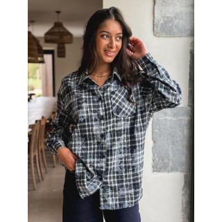 Chemise à carreaux Alida - Bleu