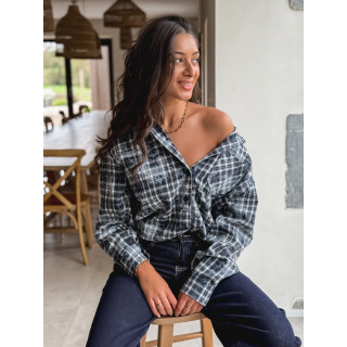 Chemise à carreaux Alida - Bleu