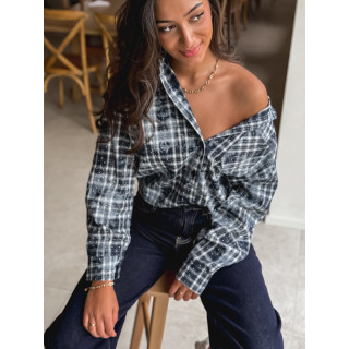 Chemise à carreaux Alida - Bleu