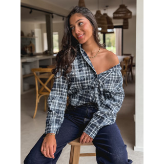 Chemise à carreaux Alida - Bleu