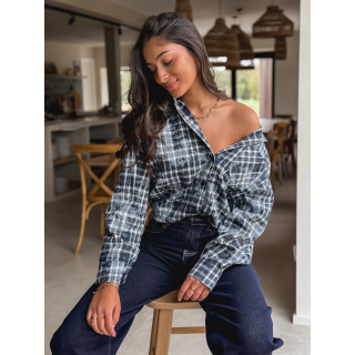 Chemise à carreaux Alida - Bleu