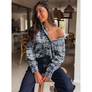 Chemise à carreaux Alida - Bleu