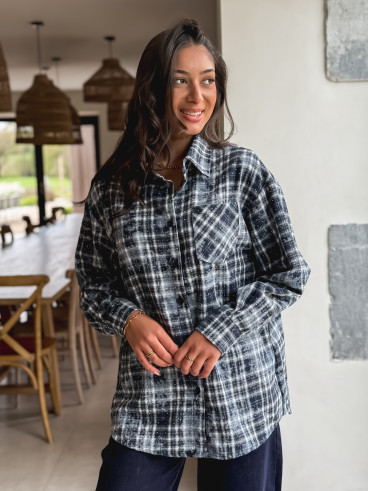 Chemise à carreaux Alida - Bleu