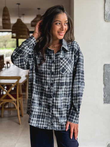 Chemise à carreaux Alida - Bleu