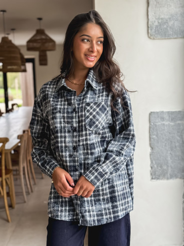 Chemise à carreaux Alida - Bleu