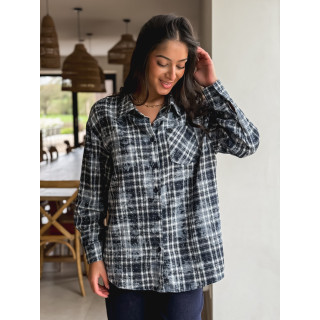 Chemise à carreaux Alida - Bleu