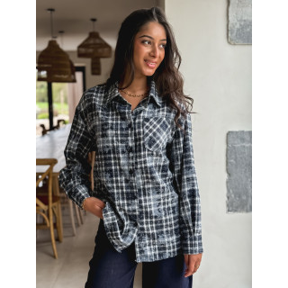 Chemise à carreaux Alida - Bleu
