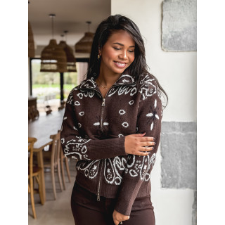 Gilet à motifs Elzaé - Chocolat