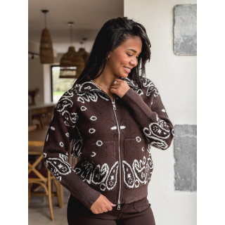Gilet à motifs Elzaé - Chocolat