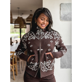 Gilet à motifs Elzaé - Chocolat