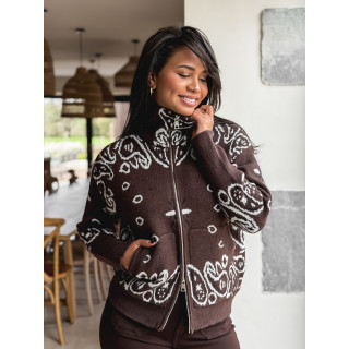 Gilet à motifs Elzaé - Chocolat