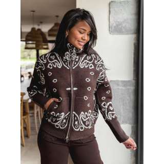 Gilet à motifs Elzaé - Chocolat