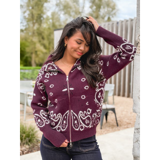 Gilet à motifs Elzaé - Bordeaux