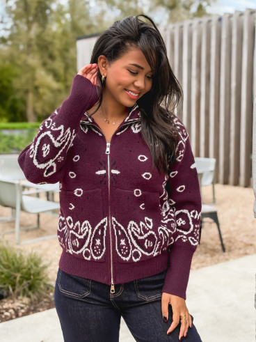 Gilet à motifs Elzaé - Bordeaux