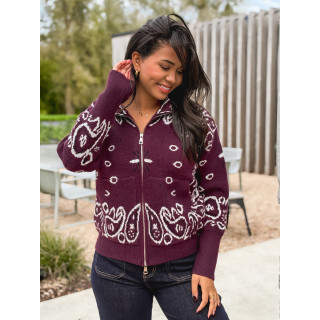 Gilet à motifs Elzaé - Bordeaux