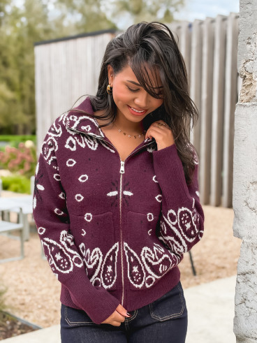 Gilet à motifs Elzaé - Bordeaux