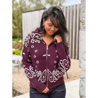 Gilet à motifs Elzaé - Bordeaux