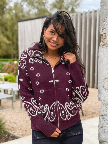 Gilet à motifs Elzaé - Bordeaux