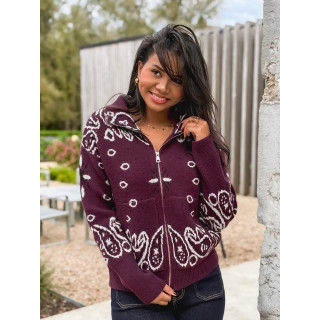 Gilet à motifs Elzaé - Bordeaux