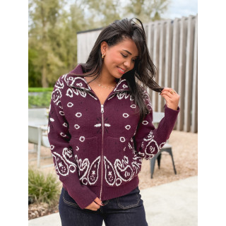 Gilet à motifs Elzaé - Bordeaux