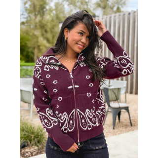 Gilet à motifs Elzaé - Bordeaux