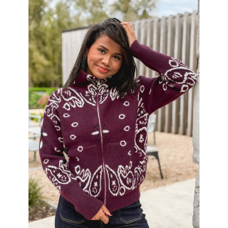 Gilet à motifs Elzaé - Bordeaux